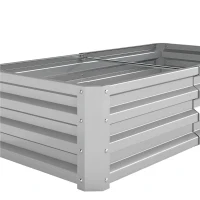 Outsunny Galvanized Raised Garden Bed, Outdoor Planter Box for Vegetables, Flowers, Herbs, 4' x 2' x 1', Silver(m-12)