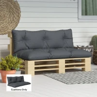 Outsunny 2 Seater 6" Thick Outdoor Seat Cushions with Back Cushion for Pallet, Loveseat Outdoor Furniture Cushions, Dark Grey(m-1)