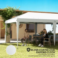 Outsunny 10' x 19' Pop Up Tent Garden Outdoor Party Tent Easy Set Up Gazebo Canopy Market Event Sunshade White(m-6)