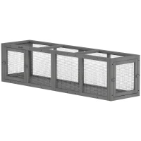 PawHut Outdoor Cat Tunnel, 59" Wooden Play Cat Enclosure, Extendable Pet Run with 3 Doors for Kitty, Puppy, Gray(m-1)