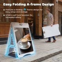 Vinsetto A Frame Sandwich Board Signs Outdoor 22" x 28" Sidewalk Sign with Weighted Tank & Weatherproof Design, White(m-4)