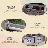 Qaba Art Easel for Kids with Paper Roll, Blackboard, Whiteboard, Storage(m-5)