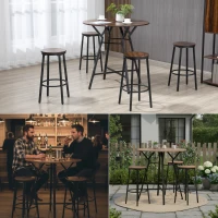 HOMCOM 5-Piece Bar Table and Chairs Set, Space Saving Dining Table & 4 Stools(m-7)