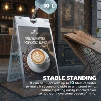 Vinsetto A Frame Sandwich Board Signs Outdoor 22" x 28" Sidewalk Sign with Weighted Tank & Weatherproof Design, White(m-7)