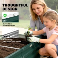 Outsunny Galvanized Raised Garden Bed, Outdoor Planter Box for Vegetables, Flowers, Herbs, 4' x 2' x 1', Dark Green(m-7)