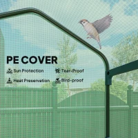 Outsunny Portable Greenhouse, Outdoor Hot House Plant Flower Greenhouse with 4 Tier Shelves, PE Cover, Green(m-4)