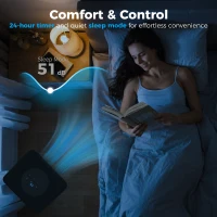 HOMCOM 10,000 BTU Moible Air Conditioner 440 Sq. Ft., Dehumidifier Fan Auto Sleep with 24H Timer On/Off, Window Kit, Black(m-6)