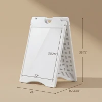 Vinsetto A Frame Sandwich Board Signs Outdoor 22" x 28" Sidewalk Sign with Weighted Tank & Weatherproof Design, White(m-3)