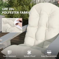 Outsunny Adirondack Chair Cushions Set of 2, Tufted High Back Patio Non-Slip Cushions for Adirondack Chairs, Beige(m-5)