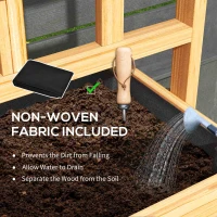 Outsunny Wooden Raised Garden Bed with Trellis, Outdoor Planter Box with Storage Shelf for Vegetables, Flowers, Herbs(m-7)