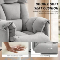 HOMCOM High Back Office Chair, Reclining Desk Chair with Footrest, High Resilience Foam, Rolling Wheels, Light Taupe Gray(m-5)