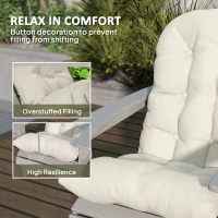 Outsunny Adirondack Chair Cushions Set of 2, Tufted High Back Patio Non-Slip Cushions for Adirondack Chairs, Beige(m-4)