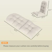 Outsunny Adirondack Chair Cushions Set of 2, Tufted High Back Patio Non-Slip Cushions for Adirondack Chairs, Beige(m-3)