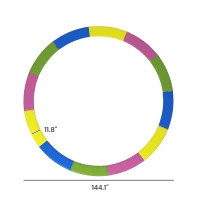 Soozier 12FT Trampoline Spring Cover, Safety Trampoline Pad Replacement, Waterproof and Tear Resistant, All Weather Trampoline Accessories, Multi Color(m-3)