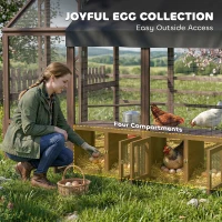PawHut Large Wooden Chicken Coop for 8-10 Hens, Walk-in Chicken Run with Waterproof Cover, Nesting Boxes and Perches(m-7)