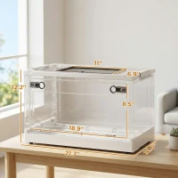 PawHut Hamster Cage, Stackable Gebril Cage with Front Door, Ventilated Small Animal Habitat for Dwarf Hamsters, Gerbils, Mice(m-3)