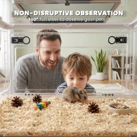 PawHut Hamster Cage, Stackable Gebril Cage with Front Door, Ventilated Small Animal Habitat for Dwarf Hamsters, Gerbils, Mice(m-7)