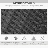 Outsunny 7 Pieces Outdoor Dining Set for 6, PE Wicker Rattan Patio Furniture Set with High-Back Armchairs, Glass Table Top(m-4)