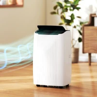 HOMCOM 14000 BTU 5-in-1 Portable Air Conditioner with Cool, Heat, Dehumidifier, Fan, Sleep, WiFi Voice Control, White(m-8)