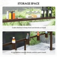 Outsunny 8 x 5ft Hardtop Grill Gazebo with Double Metal Roof, 2 Side Shelves and 4 Cup Holders for Patio Backyard Lawn Deck(m-5)