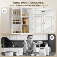 HOMCOM 44" Modern Kitchen Storage Cabinet with Drawer, Adjustable Shelves, Small Kitchen Pantry with Door Racks, White(m-5)