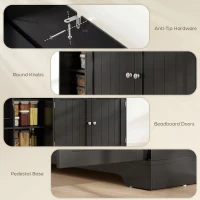 HOMCOM 44" Modern Kitchen Storage Cabinet with Drawer, Adjustable Shelves, Small Kitchen Pantry with Door Racks, Black(m-9)