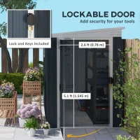 Outsunny 4' x 8' Outdoor Storage Shed, Metal Garden Shed with Window, 2 Vents and Lockable Door for Backyard, Garden, Patio(m-5)