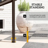 Outsunny 8 x 5ft Hardtop Grill Gazebo with Double Metal Roof, 2 Side Shelves and 4 Cup Holders for Patio Backyard Lawn Deck(m-6)