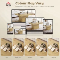 HOMCOM Square Coffee Table, Center Table with 1.6" Thick Tabletop, Light Brown(m-7)