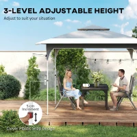 Outsunny 11.5 x 11.5 ft Pop Up Canopy Tent with 1-Button Push Easy Setup, UPF 50+ 2-Tier Instant Canopy with Carry Bag, Dark Grey(m-7)