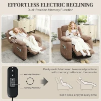 HOMCOM Massage Recliner Chair, Power Recliner with Quiet Brushless Motor, Remote, Pockets, 2 Memory Positions, Brown(m-4)