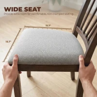 HOMCOM Dining Chairs Upholstered Kitchen Chairs with Rubberwood Legs Set of 2, Burn Brown(m-6)