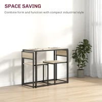 HOMCOM Dining Table Set, Industrial Dining Set for 2, Kitchen Table and Chairs for Small Space, Dining Room Table with Chairs(m-4)