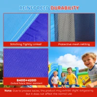 Qaba Bouncy Castle for Kids, Inflatable Bounce House with Slide, Pool (Ball Pit), Ball Shooting and Blower for Indoor Outdoor(m-5)