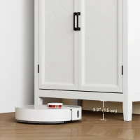 HOMCOM 70" Tall Kitchen Storage Cabinet Modern Farmhouse Pantry Cabinet with 4 Chevron Doors and 4 Adjustable Shelves, White(m-9)