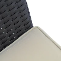 Outsunny 7 Pieces Outdoor Dining Set for 6, PE Wicker Rattan Patio Furniture Set with High-Back Armchairs, Glass Table Top(m-8)