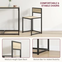 HOMCOM Dining Table Set, Industrial Dining Set for 2, Kitchen Table and Chairs for Small Space, Dining Room Table with Chairs(m-6)
