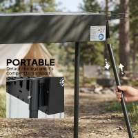 Outsunny Portable BBQ Grill, Charcoal Grill with Side Seasoning Baskets, Hooks and Nets for Outdoor, Picnic, Camping, Black(m-7)