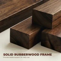 HOMCOM Dining Chairs Upholstered Kitchen Chairs with Rubberwood Legs Set of 2, Burn Brown(m-7)