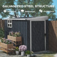Outsunny 4' x 8' Outdoor Storage Shed, Metal Garden Shed with Window, 2 Vents and Lockable Door for Backyard, Garden, Patio(m-7)