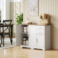 HOMCOM 40" Sideboard Buffet Cabinet, Modern Kitchen Storage Cabinet with 2 Drawers, 3 Doors & Adjustable Shelf, White(m-9)