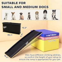 PawHut Folding Dog Ramp for Car, 61 Inches Portable Pet Ramp with Non Slip Frosted Surface, Raised Side Rails(m-3)