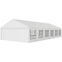 Outsunny 20' x 40' Party Tent, Outdoor Canopy Tent with Removable Sidewalls, 12 Windows for Parties, Wedding, Events, BBQ, White(m-1)