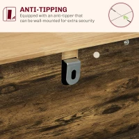 HOMCOM Kitchen Storage Cabinet, Sideboard Floor Cupboard with Solid Wood Top, Adjustable Shelf, and 3 Drawers, Brown(m-7)