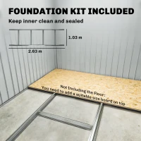 Outsunny 9' x 6' Outdoor Storage Shed, Garden Tool Metal Shed with Foundation Kit, Double Lockable Door, Air Vents and Sloping Roof, for Backyard, Patio, Lawn, Green(m-6)