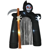 HOMCOM 9.5ft Halloween Inflatables, Grim Reaper Archway, Giant Outdoor Blow Up Yard Decoration with Build-in LED(m-11)