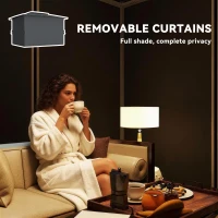 Outsunny 10' x 12' Outdoor Patio Gazebo, Soft Top Gazebo Canopy Shelter with Curtains, Netting, Steel Frame, Hooks, Dark Gray(m-5)