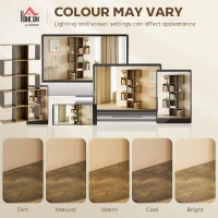 HOMCOM 5-Tier Bookshelf, S Shaped Geometric Bookcase with 15 Compartments, Rustic Brown(m-9)