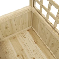 Outsunny Wood Planter with Trellis for Vine Climbing, Raised Garden Bed, Privacy Screen for Backyard, Patio, Deck, Natural Wood(m-13)