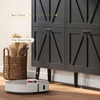 HOMCOM Shoe Storage Cabinet with 4 Flip Drawers, Farmhouse Narrow Shoe Cabinet, Holds Up to 24 Pairs, Black(m-9)